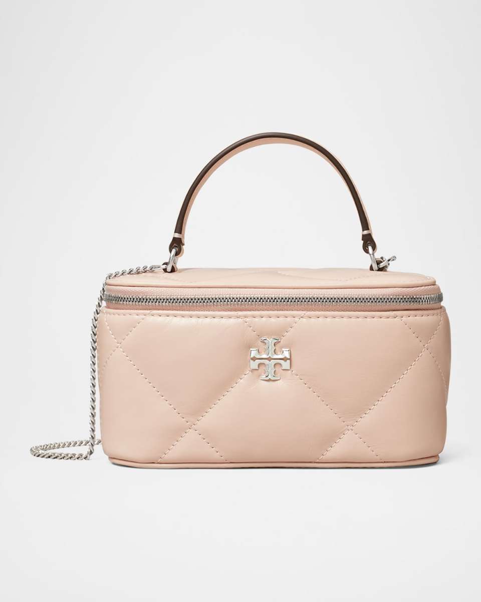 Kira Quilted Leather Vanity Top-Handle Bag